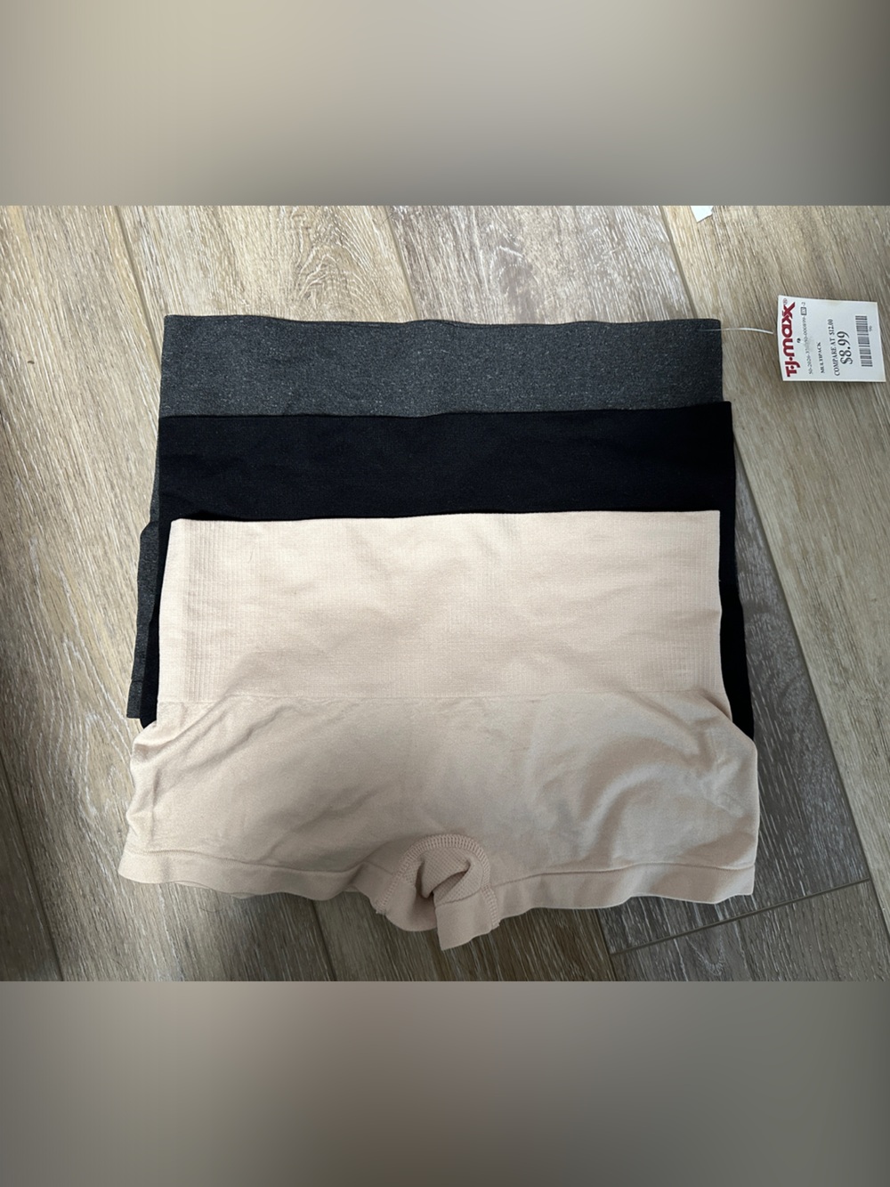 Seamless High-Waist Shaping Boyshorts 3-Pack - Black, Charcoal & Nude